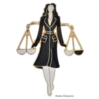 PENDRA Enamel Libra Lady Brooch