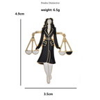 PENDRA Enamel Libra Lady Brooch