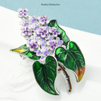 PENDRA Lilacelle Enamel Lilac Flower Brooch