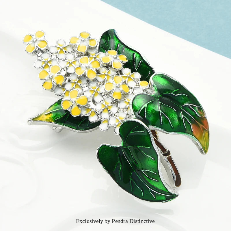 PENDRA Lilacelle Enamel Lilac Flower Brooch