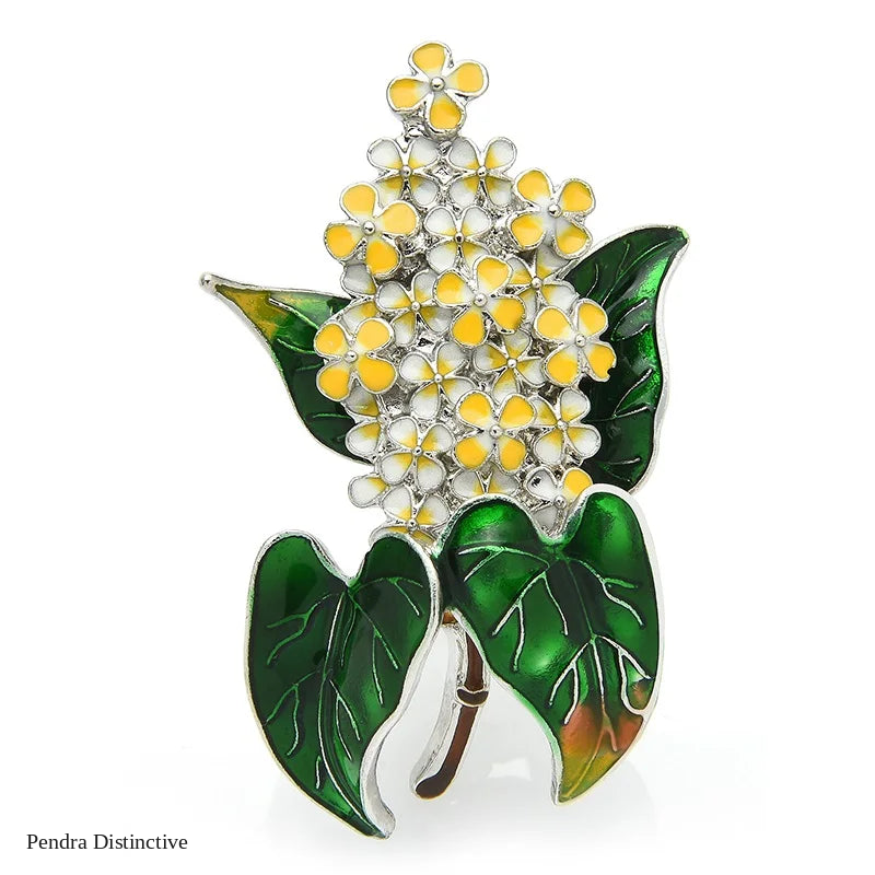 PENDRA Lilacelle Enamel Lilac Flower Brooch