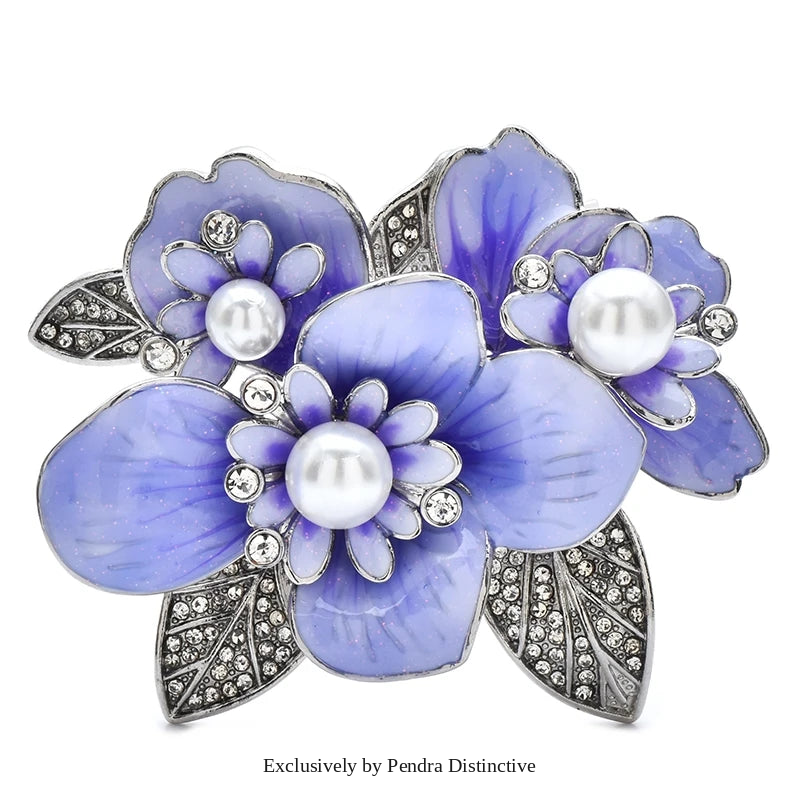 PENDRA Lilacelle Luxury Pearl Lilac Flower Brooch