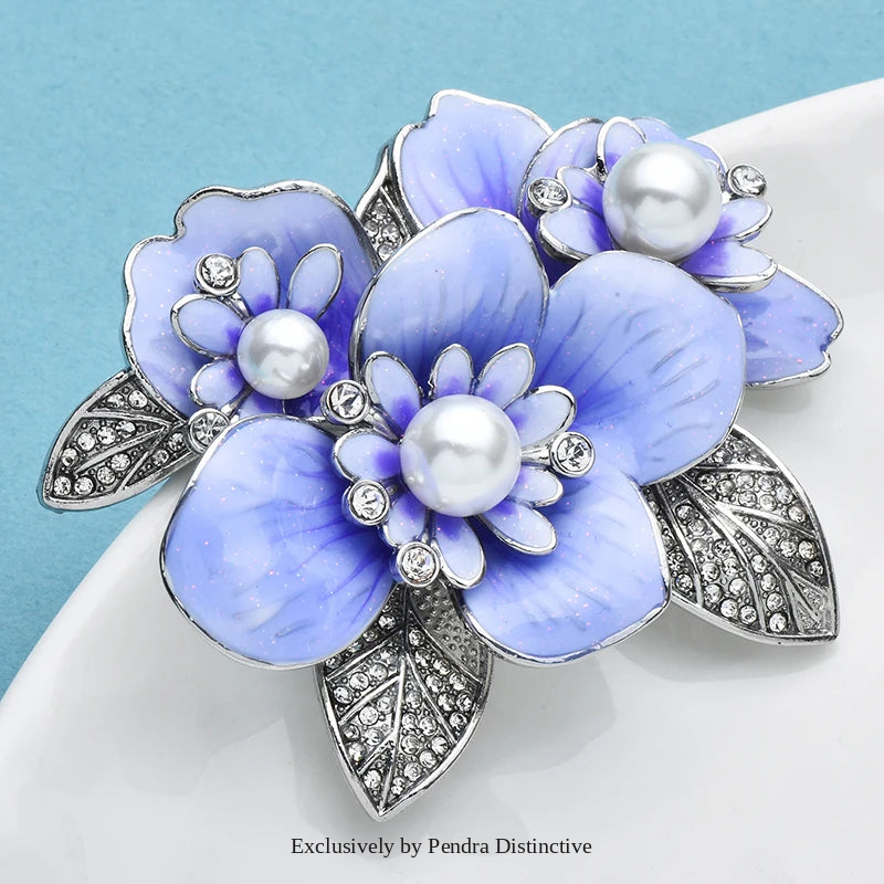 PENDRA Lilacelle Luxury Pearl Lilac Flower Brooch