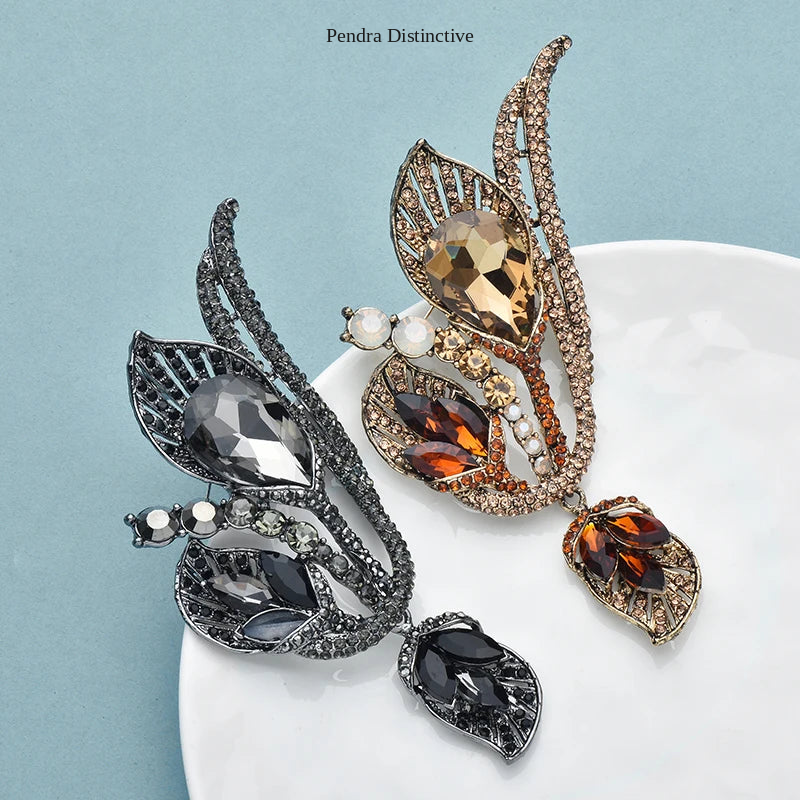 PENDRA Lilia Crystal Lily Flower Brooch