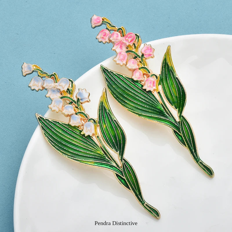 PENDRA Liliana Elegant Enamel Lily Flower Brooch