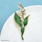 PENDRA Liliana Elegant Enamel Lily Flower Brooch