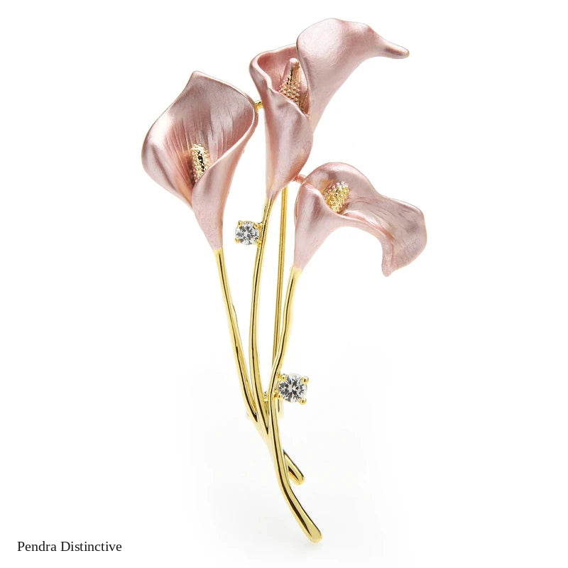 PENDRA Liliana Enamel Lily Flower Brooch