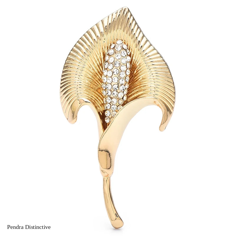 PENDRA Lilycrest Big Crystal Lily Flower Brooch