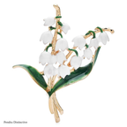 PENDRA Lilyvale Enamel Lily of the Valley Brooch