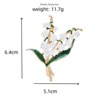 PENDRA Lilyvale Enamel Lily of the Valley Brooch
