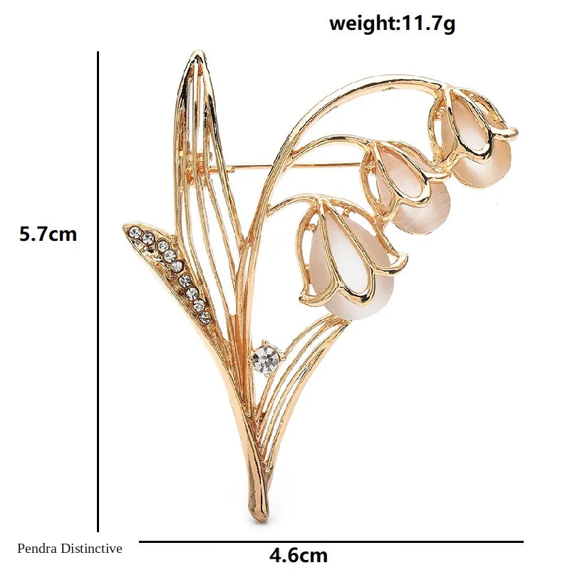 PENDRA Lilyvale Opal Lily of the Valley Brooch