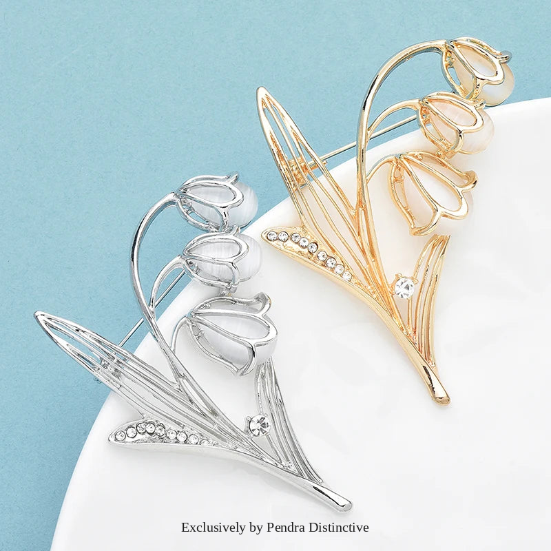 PENDRA Lilyvale Opal Lily of the Valley Brooch