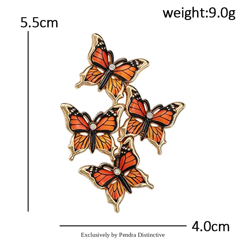 PENDRA Lines Of Butterflies Brooch