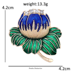 PENDRA Lotuselle Enamel Lotus Flower Brooch