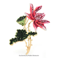 PENDRA Lotuselle Pink Enamel Lotus Flower Brooch