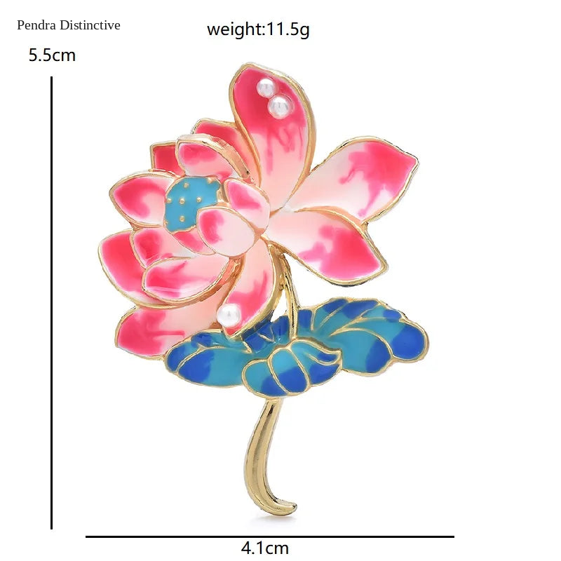PENDRA Lotuselle Pretty Lotus Flower Brooch