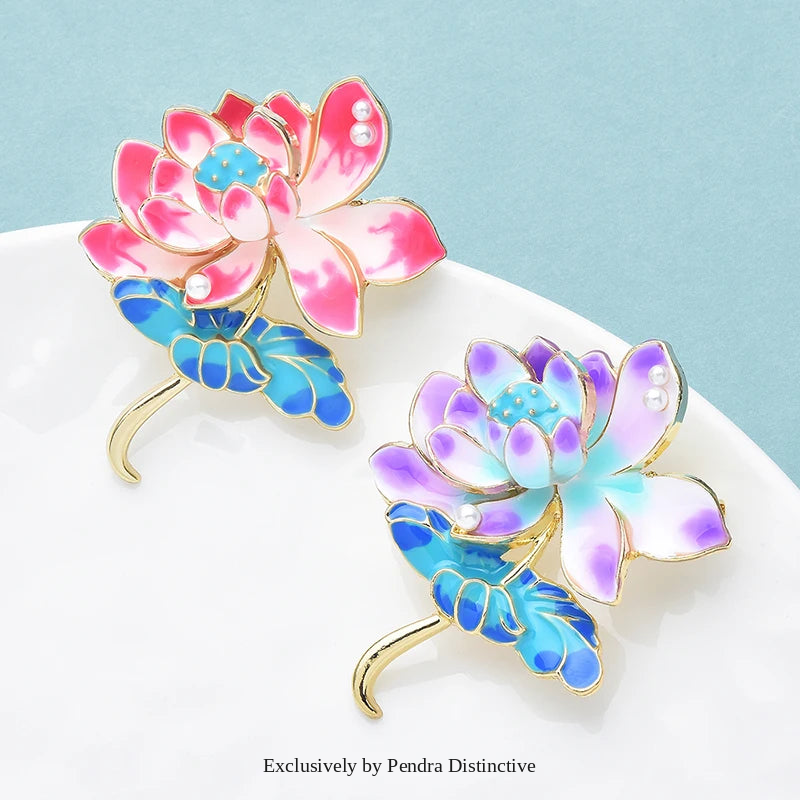 PENDRA Lotuselle Pretty Lotus Flower Brooch