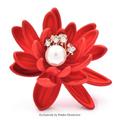 PENDRA Lotuselle Red Soft-Paint Lotus Flower Brooch