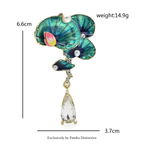 PENDRA Lotuselle Waterdrop Lotus Flower Brooch