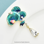 PENDRA Lotuselle Waterdrop Lotus Flower Brooch