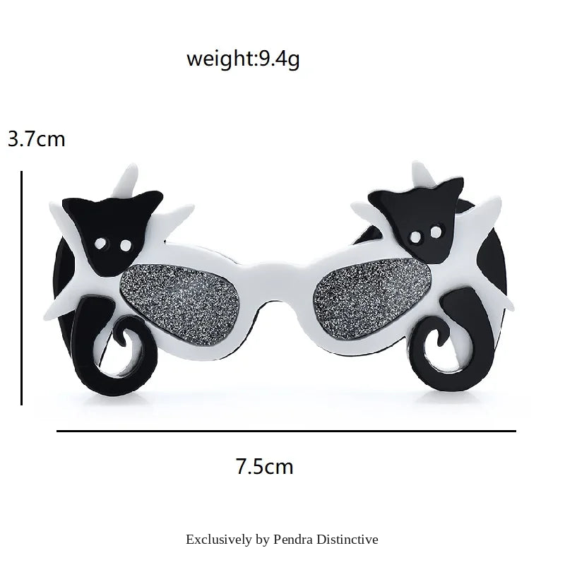 PENDRA Lovely Acrylic Bats Glasses Brooch