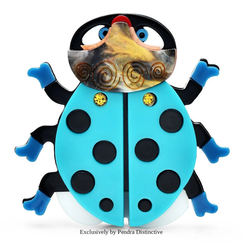 PENDRA Lovely Acrylic Beetle Brooch