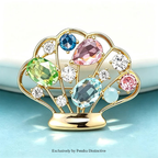 PENDRA Lovely Crystal Seashell Brooch