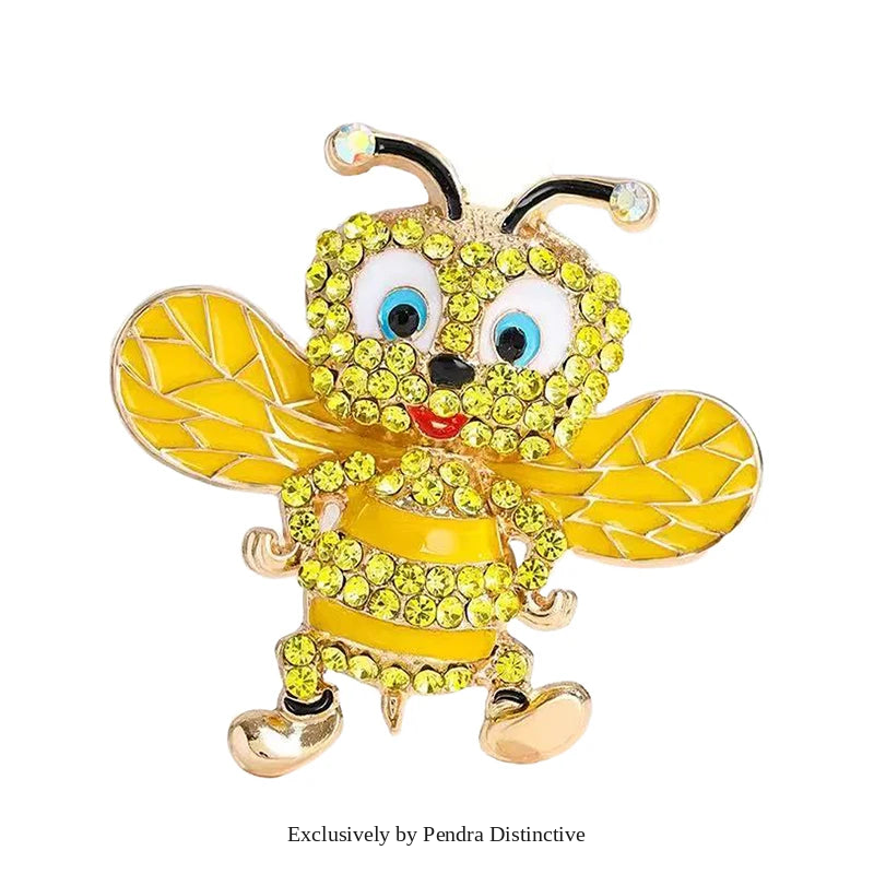 PENDRA Lovely Enamel Bee Brooch