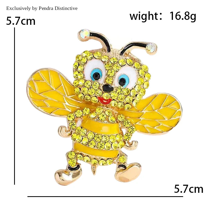PENDRA Lovely Enamel Bee Brooch