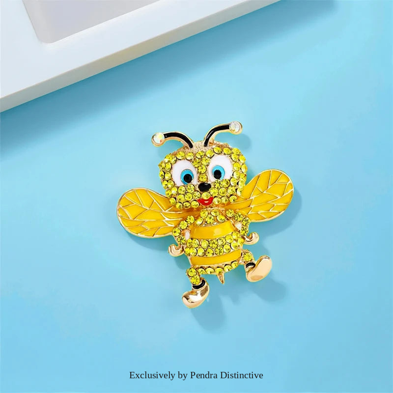 PENDRA Lovely Enamel Bee Brooch