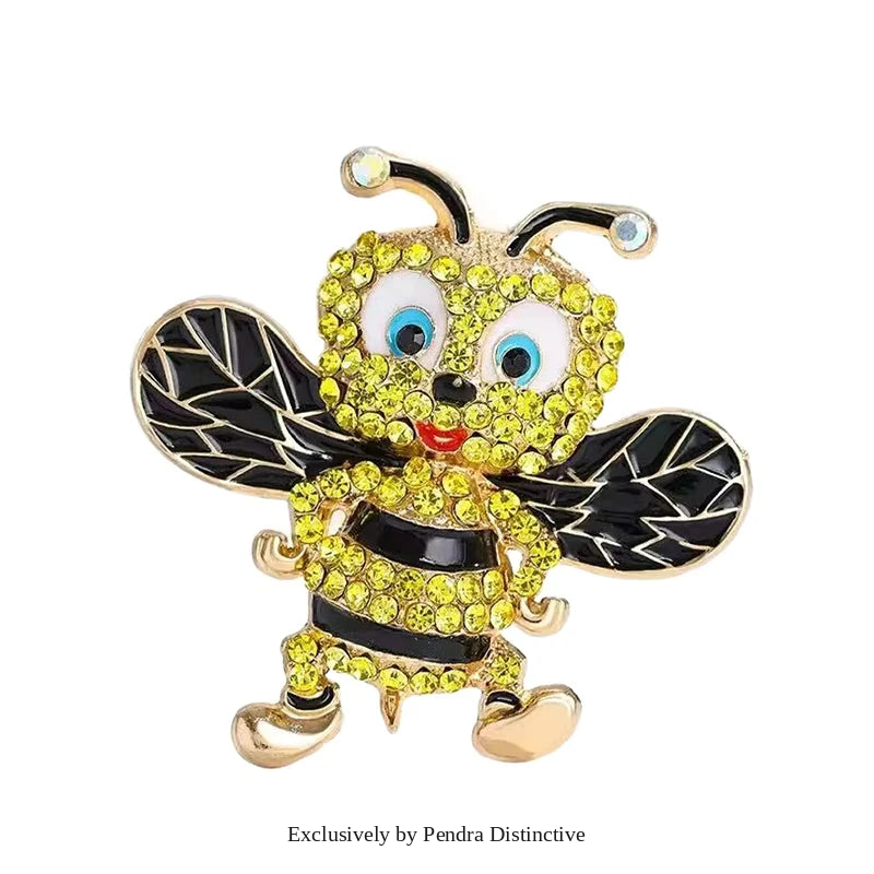 PENDRA Lovely Enamel Bee Brooch