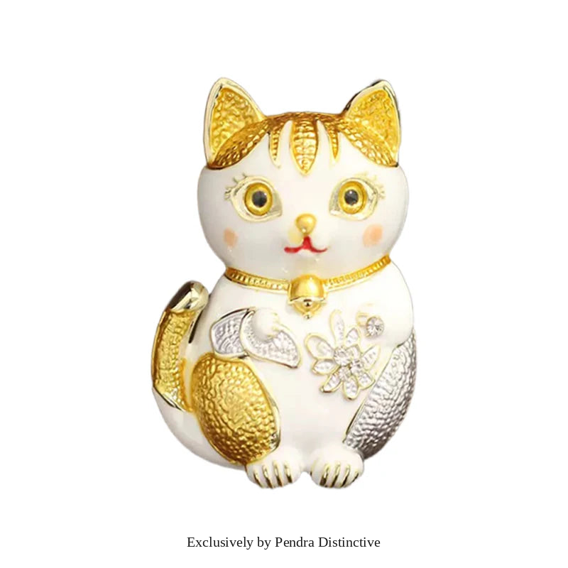 PENDRA Lovely Enamel Cat Brooch
