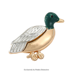 PENDRA Lovely Enamel Duck Brooch