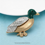PENDRA Lovely Enamel Duck Brooch