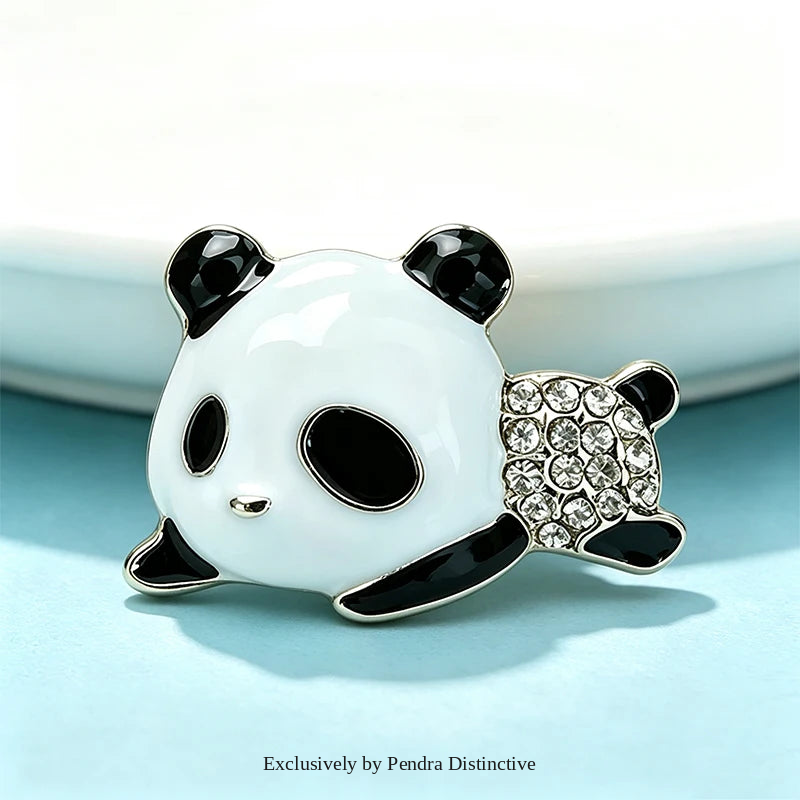 PENDRA Lovely Enamel Panda Brooch