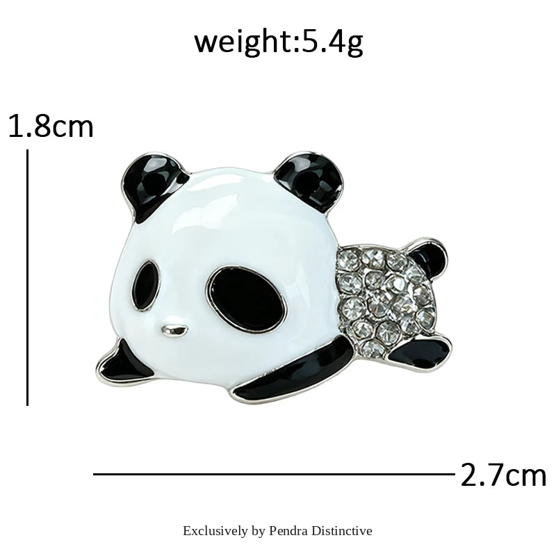 PENDRA Lovely Enamel Panda Brooch