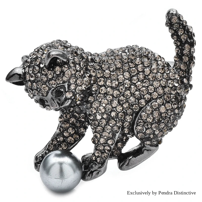 PENDRA Lovely Playing Ball Cat Brooch