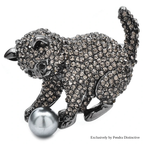 PENDRA Lovely Playing Ball Cat Brooch