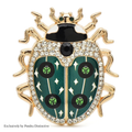 PENDRA Lovely Rhinestone Ladybug Brooch