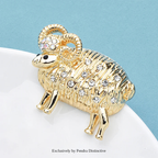 PENDRA Lovely Rhinestone Sheep Brooch