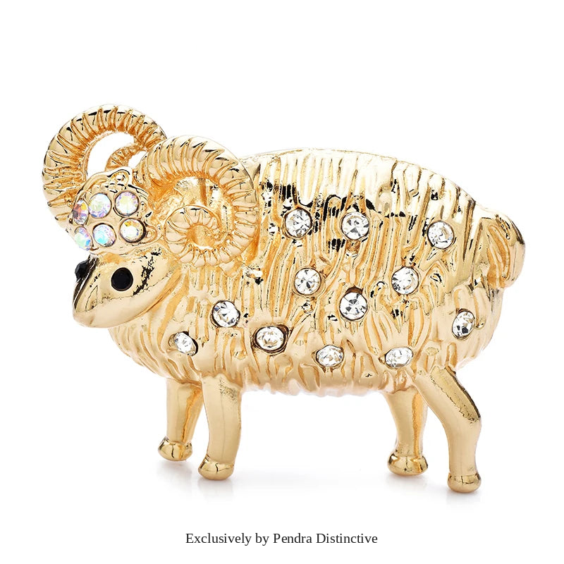 PENDRA Lovely Rhinestone Sheep Brooch