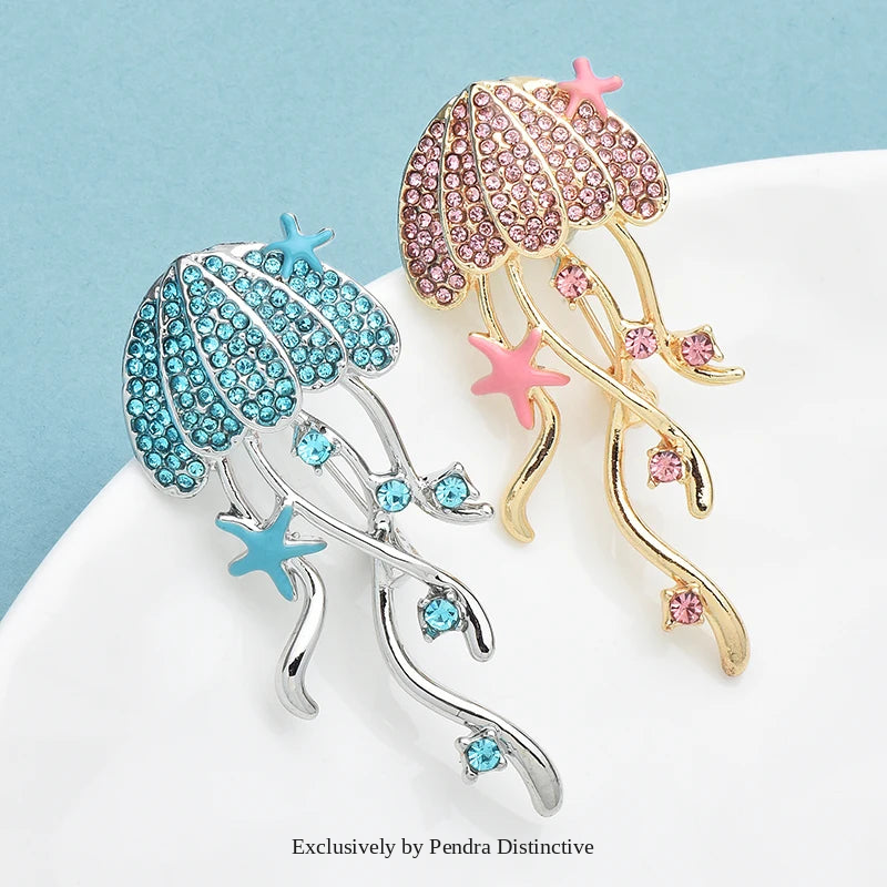 PENDRA Lovely Shining Jellyfish Brooch