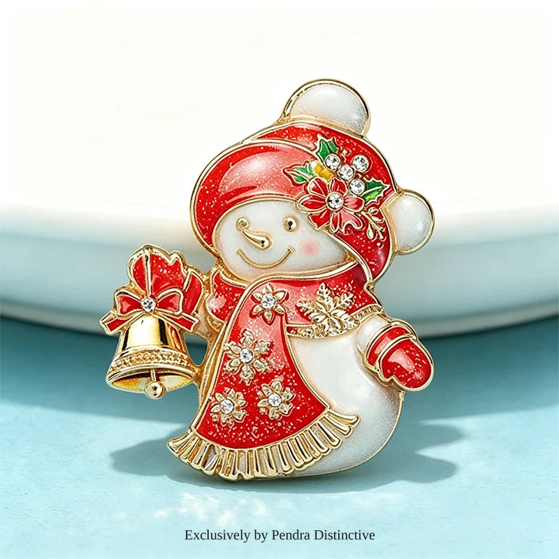 PENDRA Lovely Snowman Brooch