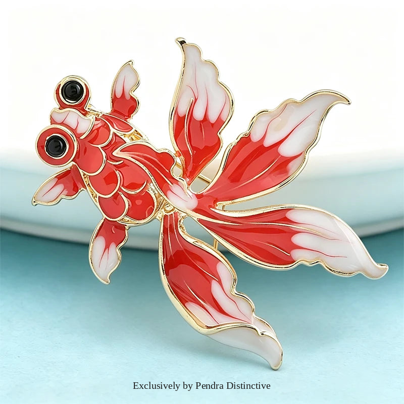 PENDRA Lovely Swimming Goldfish Brooch