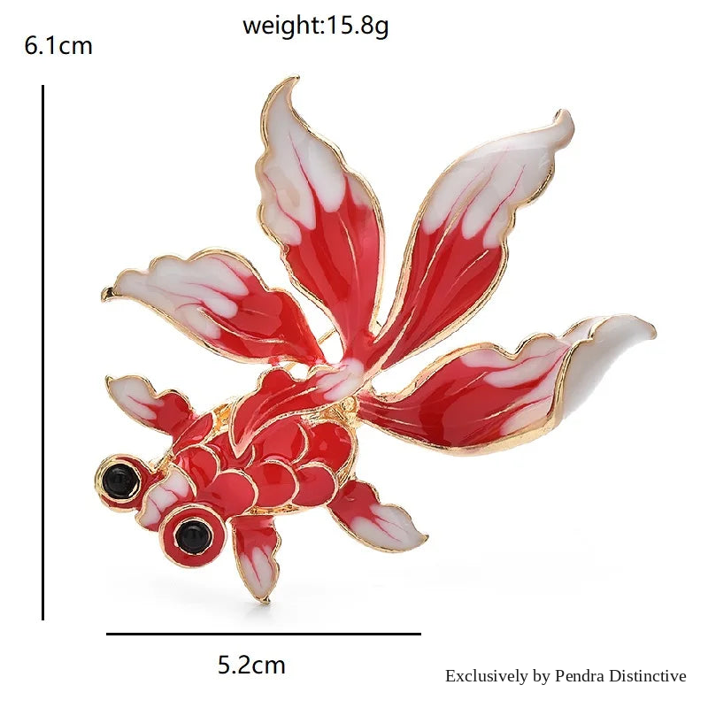 PENDRA Lovely Swimming Goldfish Brooch