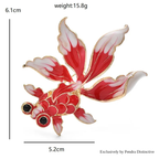 PENDRA Lovely Swimming Goldfish Brooch