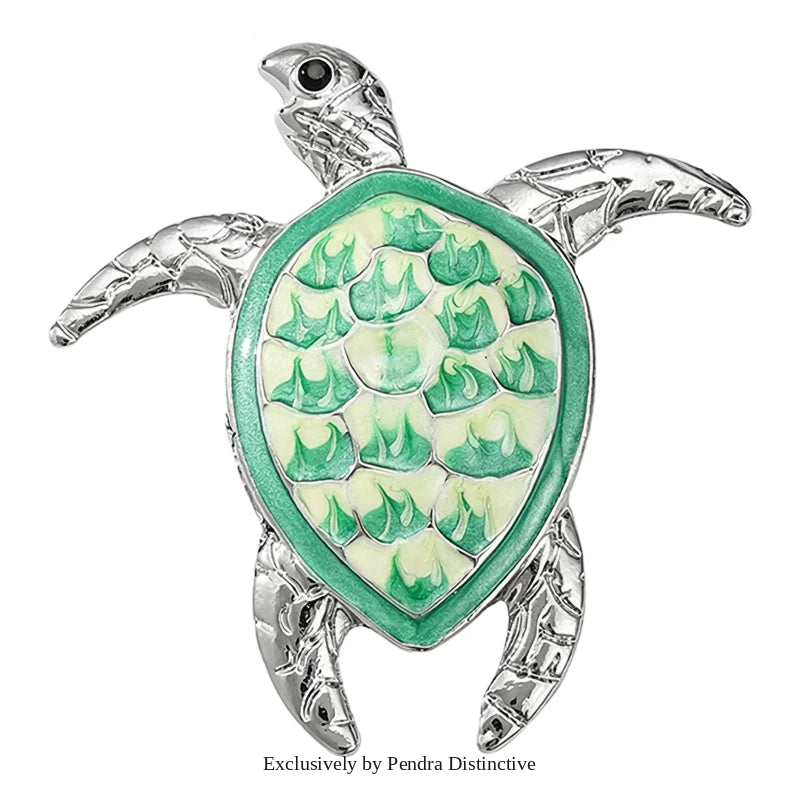 PENDRA Lovely Swimming Turtle Brooch