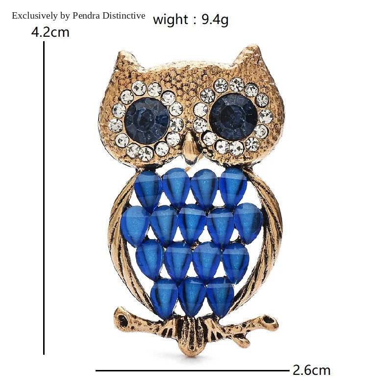 PENDRA Lovely Vintage Owl Brooch