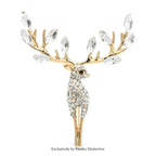 PENDRA Lucky Deer Rhinestone Animal Brooch