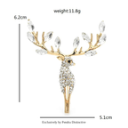 PENDRA Lucky Deer Rhinestone Animal Brooch